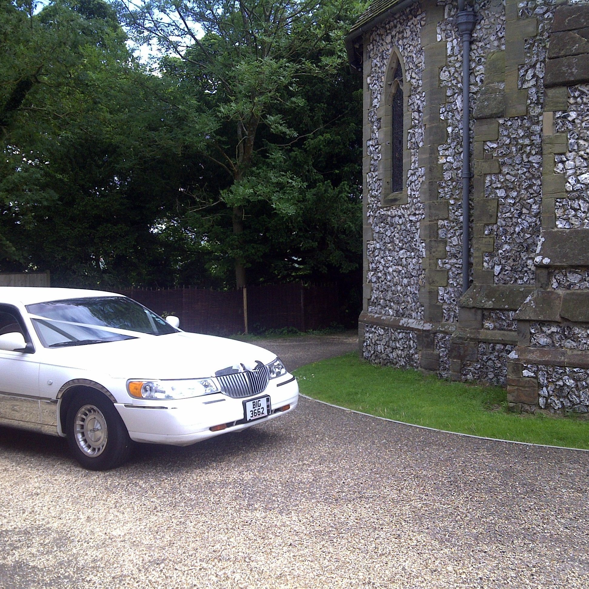 White Limo At Church